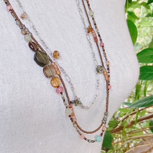 Signed Silpada Necklace N2112 Sterling Layered Leather Glass Bead Boho 2011-2012 - Picture 7 of 12